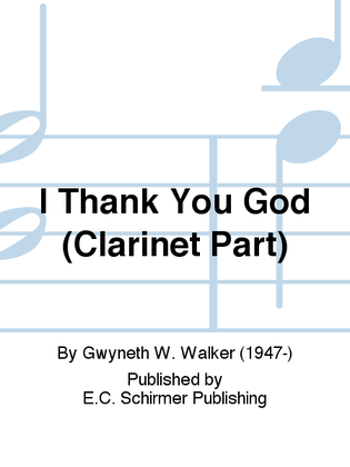 I Thank You God (Clarinet Part)