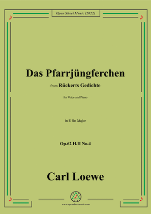 Book cover for Loewe-Das Pfarrjüngferchen,Op.62 H.II No.4,in E flat Major