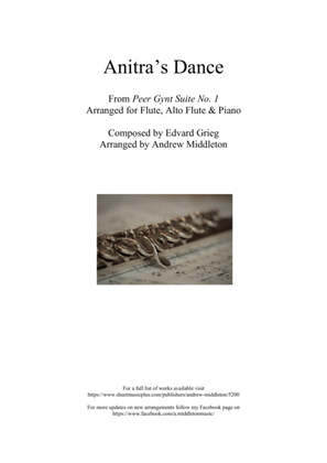 Book cover for "Anitra's Dance" arranged for Flute Duet