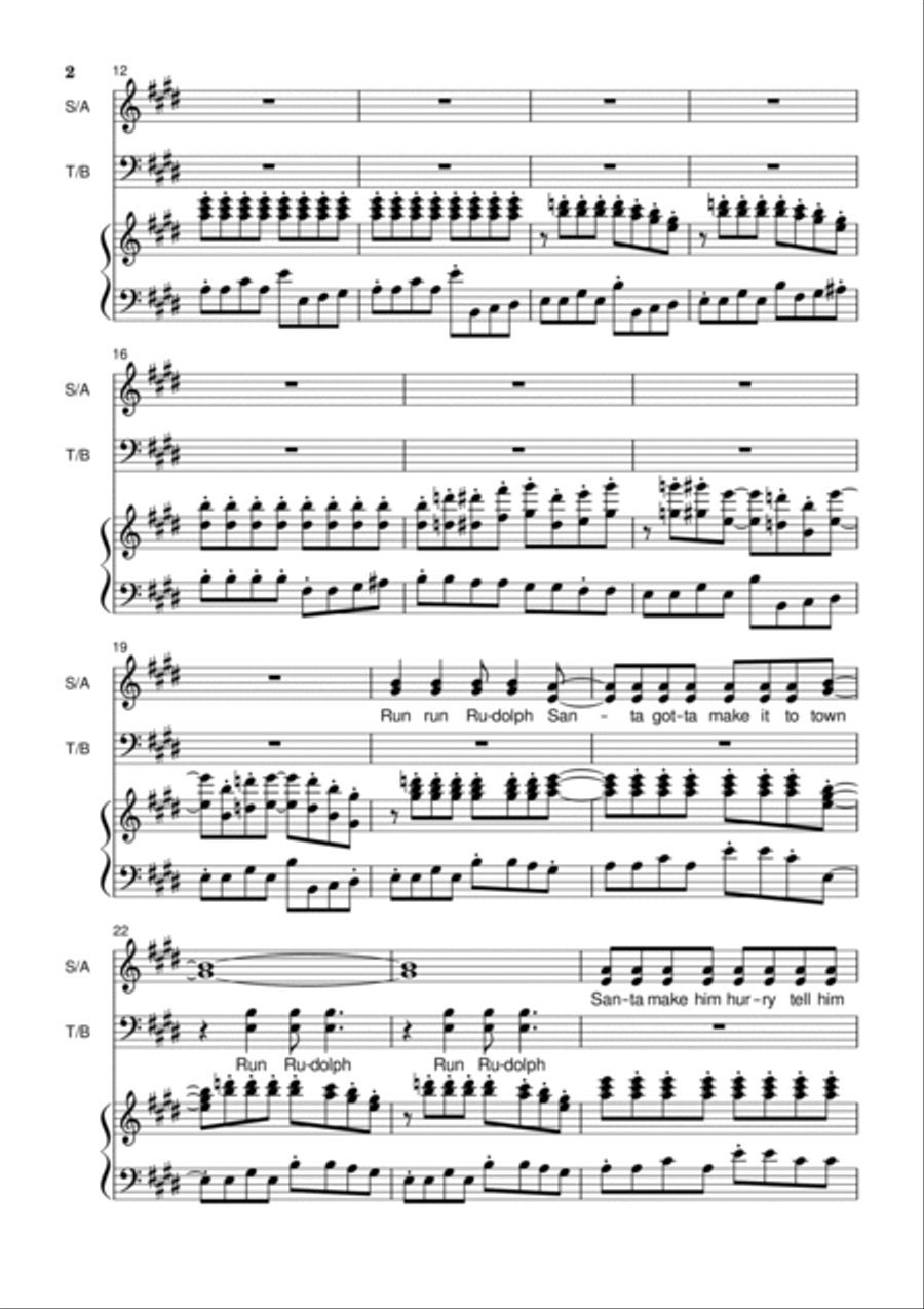 Run Rudolph Run 4-Part scores gallery preview page 2