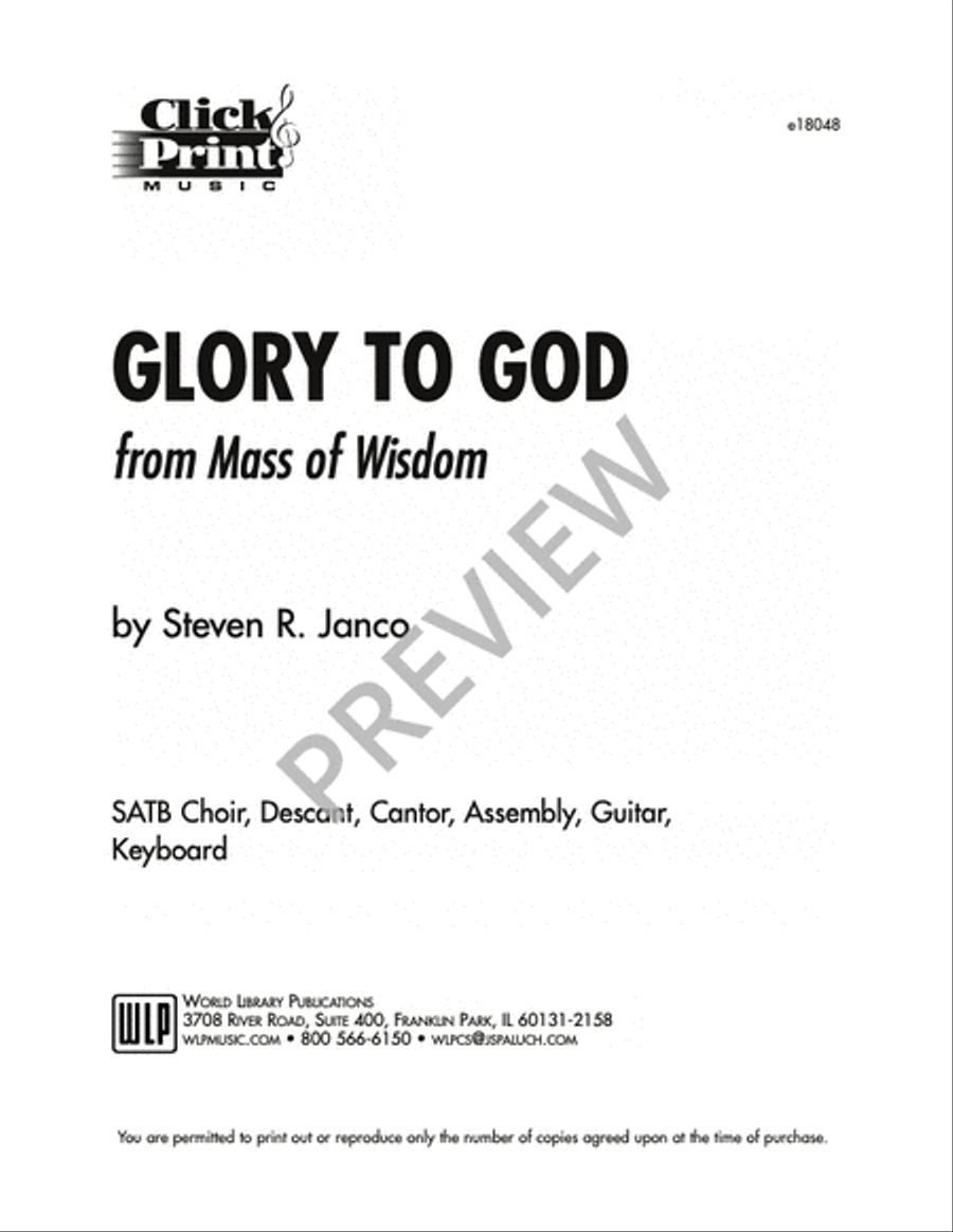 Glory to God-Mass of Wisdom Praise scores gallery preview page 4