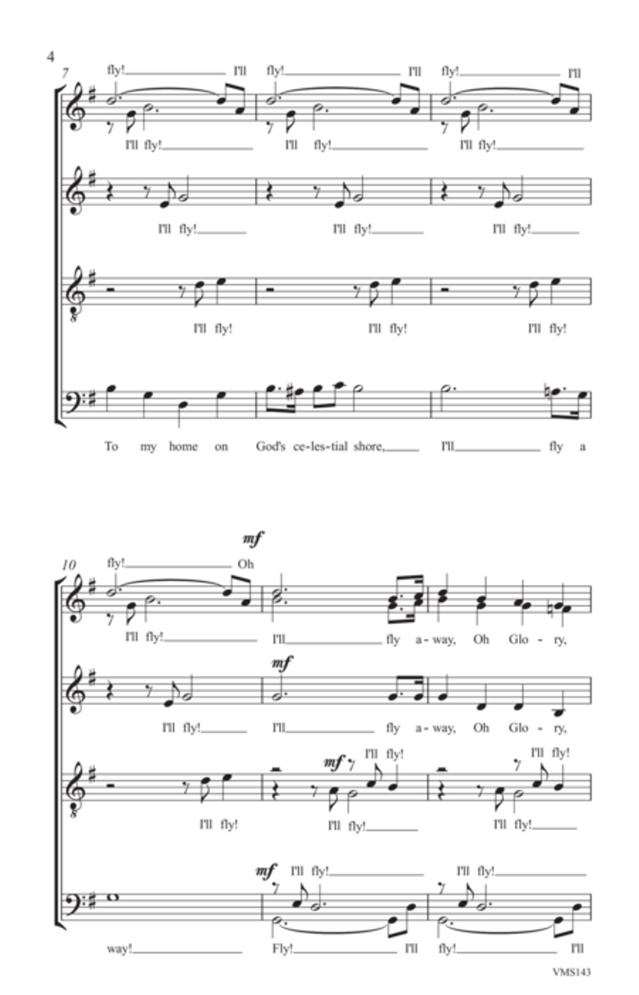 I'll Fly Away 4-Part scores gallery preview page 3
