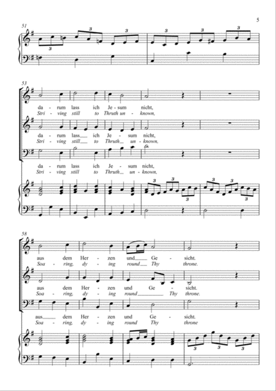 Johann Sebastian Bach - Jesus, joy of man's desiring (SAB Choir + Easy Piano ) 3-Part scores gallery preview page 5