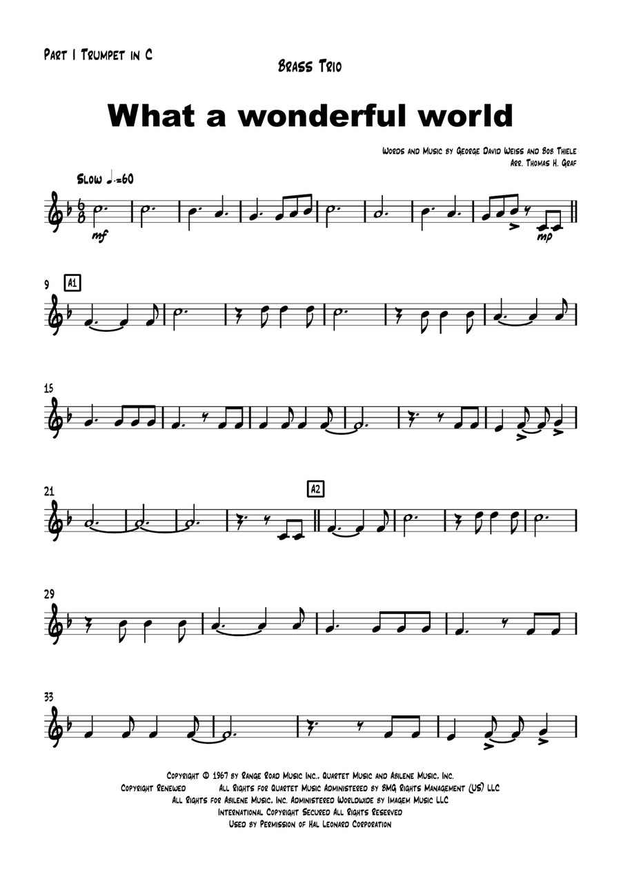 What A Wonderful World Brass Ensemble scores gallery preview page 4