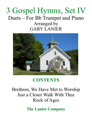 Book cover for Gary Lanier: 3 GOSPEL HYMNS, Set IV (Duets for Bb Trumpet & Piano)