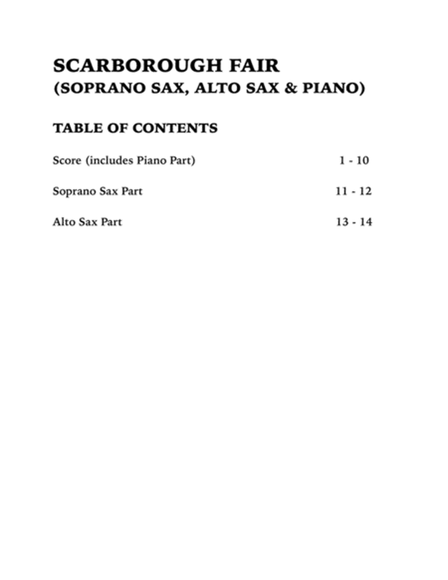 Scarborough Fair (Trio for Soprano Sax, Alto Sax and Piano) image number null