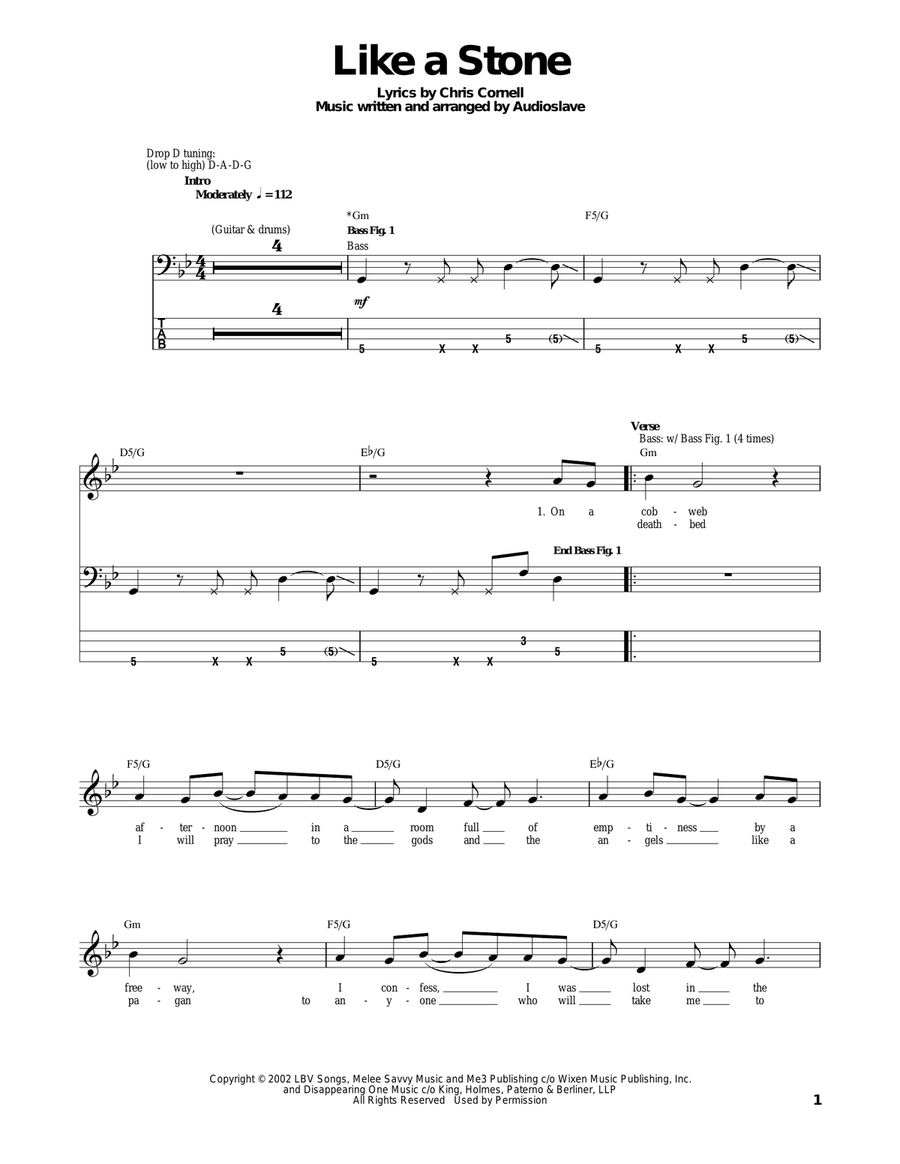 Like A Stone Electric Guitar scores gallery preview page 1