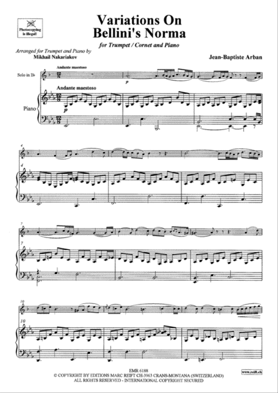 Variations On Bellini's Norma Cornet scores gallery preview page 11