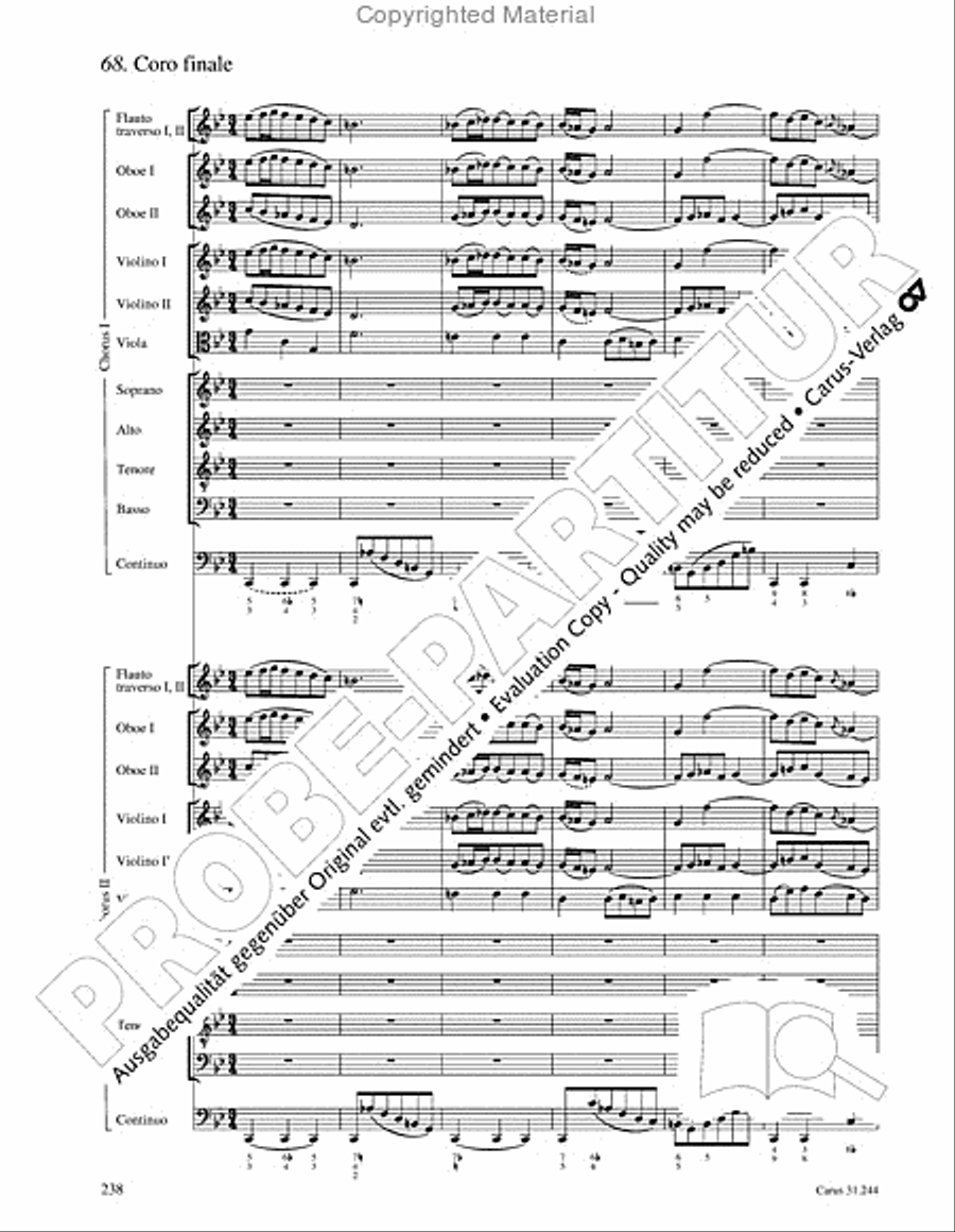 St. Matthew Passion (Matthaus-Passion) 4-Part scores gallery preview page 240