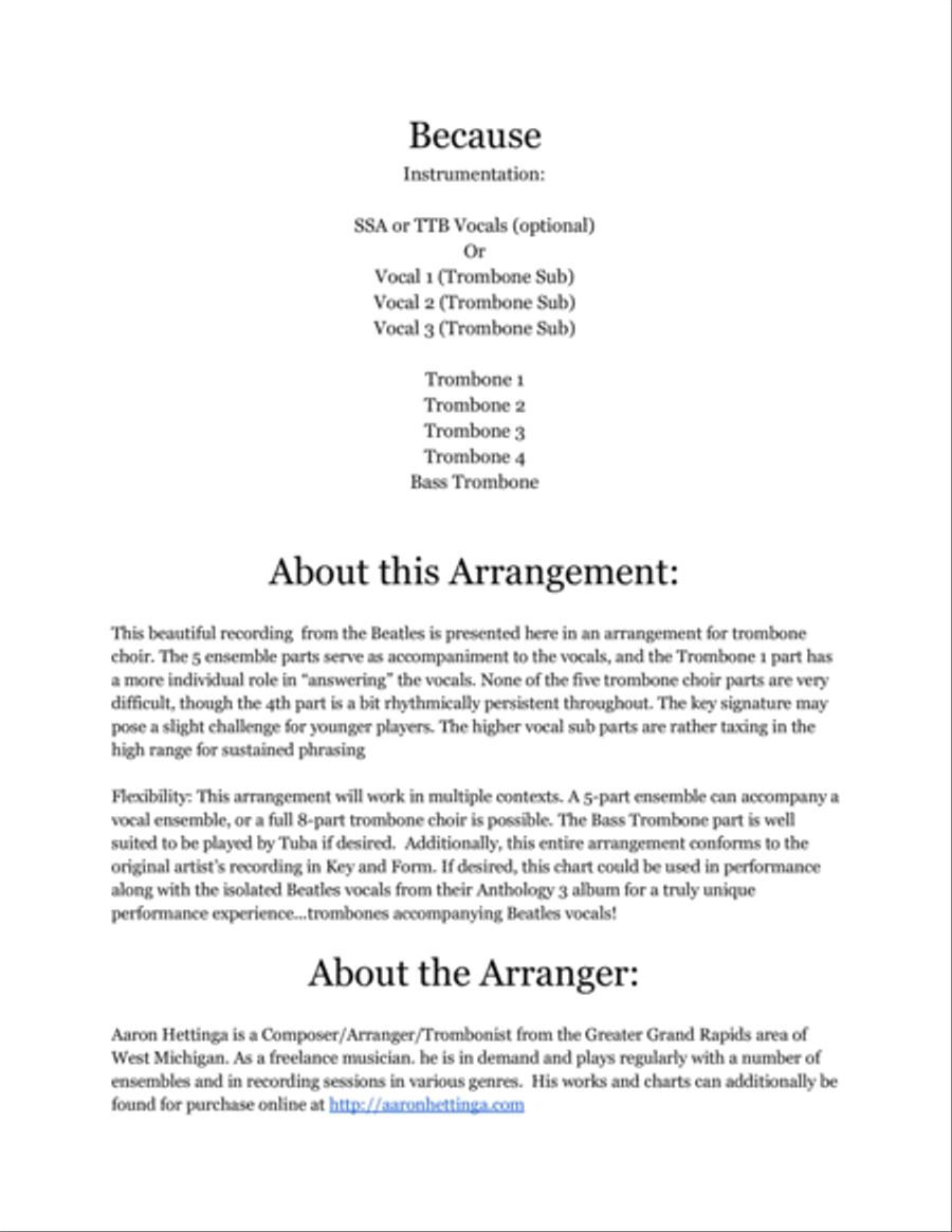 Because Small Ensemble scores gallery preview page 2