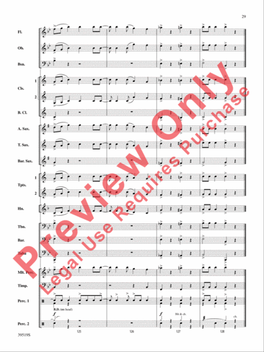Zydeco Cajun Crawdad Dance Concert Band scores gallery preview page 30