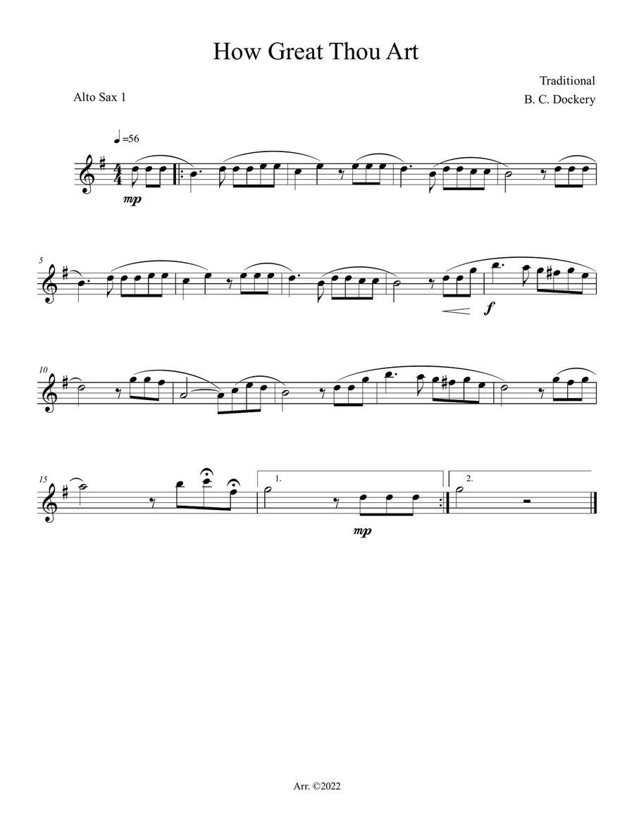 How Great Thou Art (Alto Sax Duet with Piano Accompaniment) Woodwind Duet scores gallery preview page 3