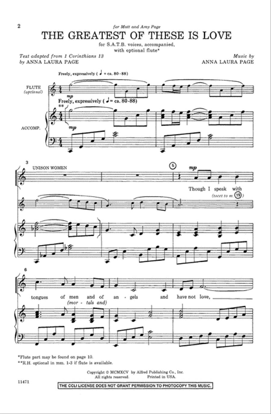 The Greatest of These Is Love 4-Part scores gallery preview page 2