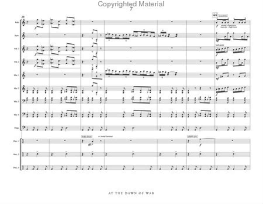 At the Dawn of War Percussion Ensemble scores gallery preview page 8
