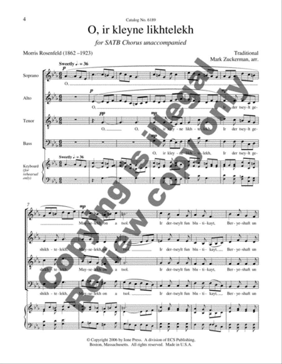 O, ir kleyne likhtelekh 4-Part scores gallery preview page 3