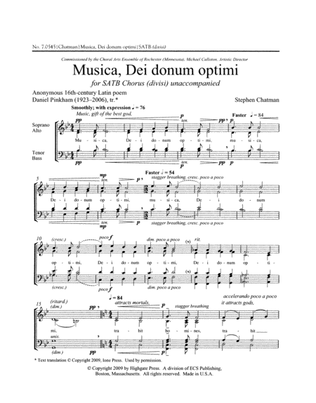 Musica, Dei donum optimi