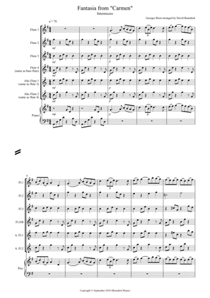 Intermezzo (Fantasia from Carmen) for Flute Quartet