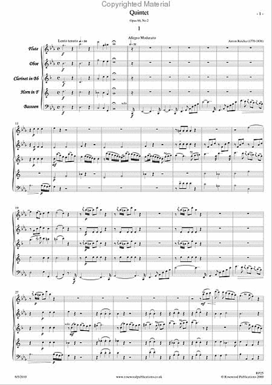 Wind Quintet, Op. 88, No. 2 Woodwind Quintet scores gallery preview page 2