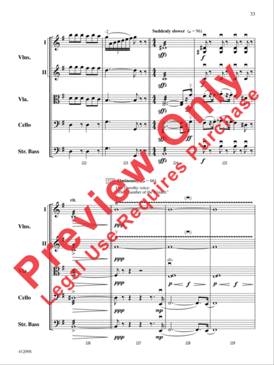 The Wizard of Oz String Orchestra scores gallery preview page 34