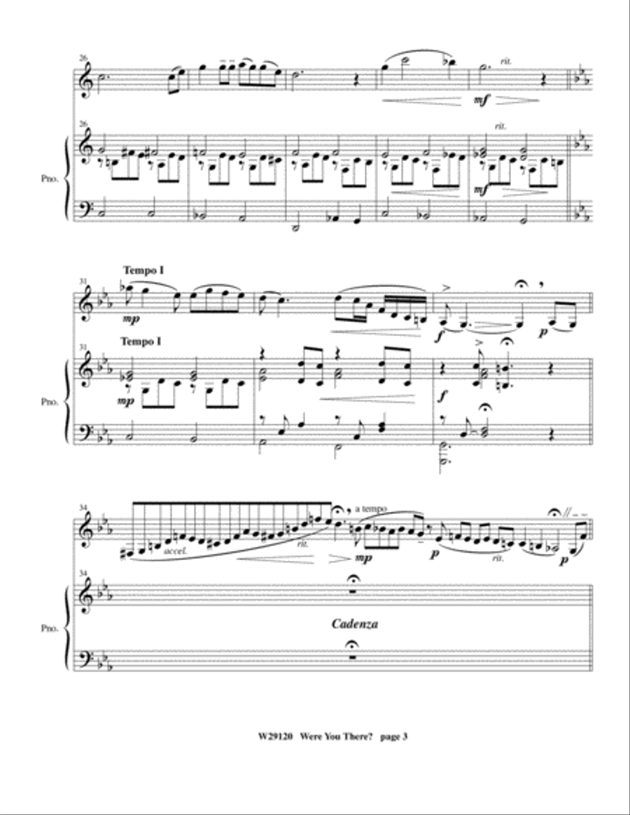 Were You There Bass Clarinet scores gallery preview page 3