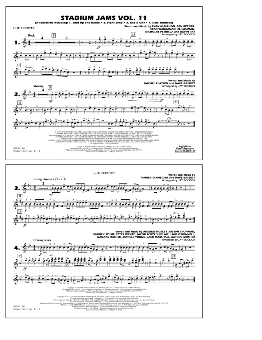 Stadium Jams Volume 11 - 1st Bb Trumpet B-Flat Trumpet scores gallery preview page 1