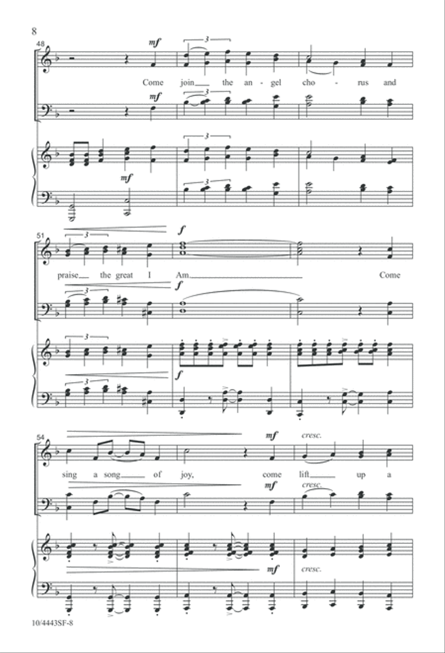 Come, Sing a Song of Joy! 4-Part scores gallery preview page 8