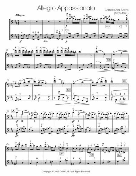 Allegro Appassionato for Two Cellos