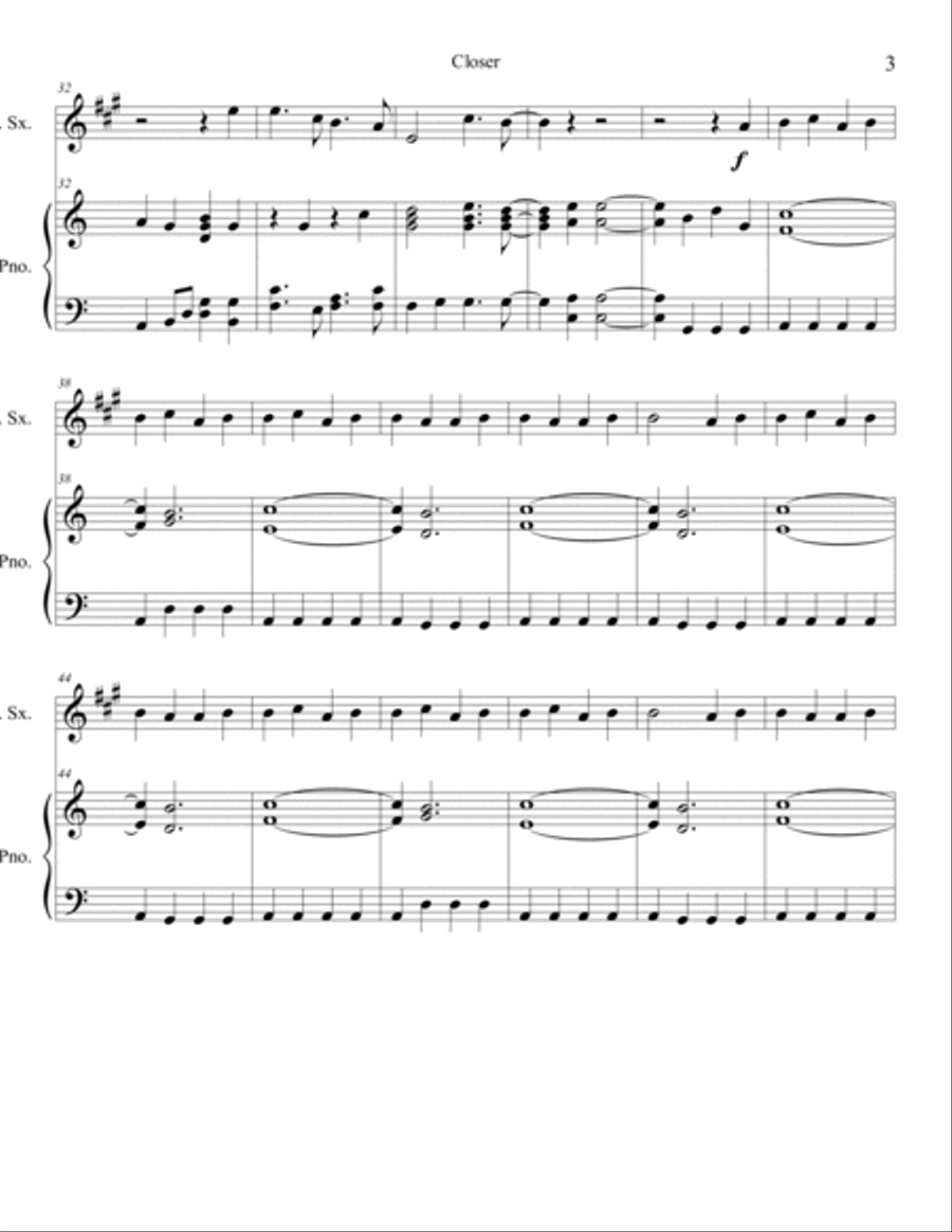 Closer Baritone Saxophone scores gallery preview page 3