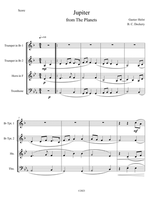 Jupiter (from The Planets) for Brass Quartet