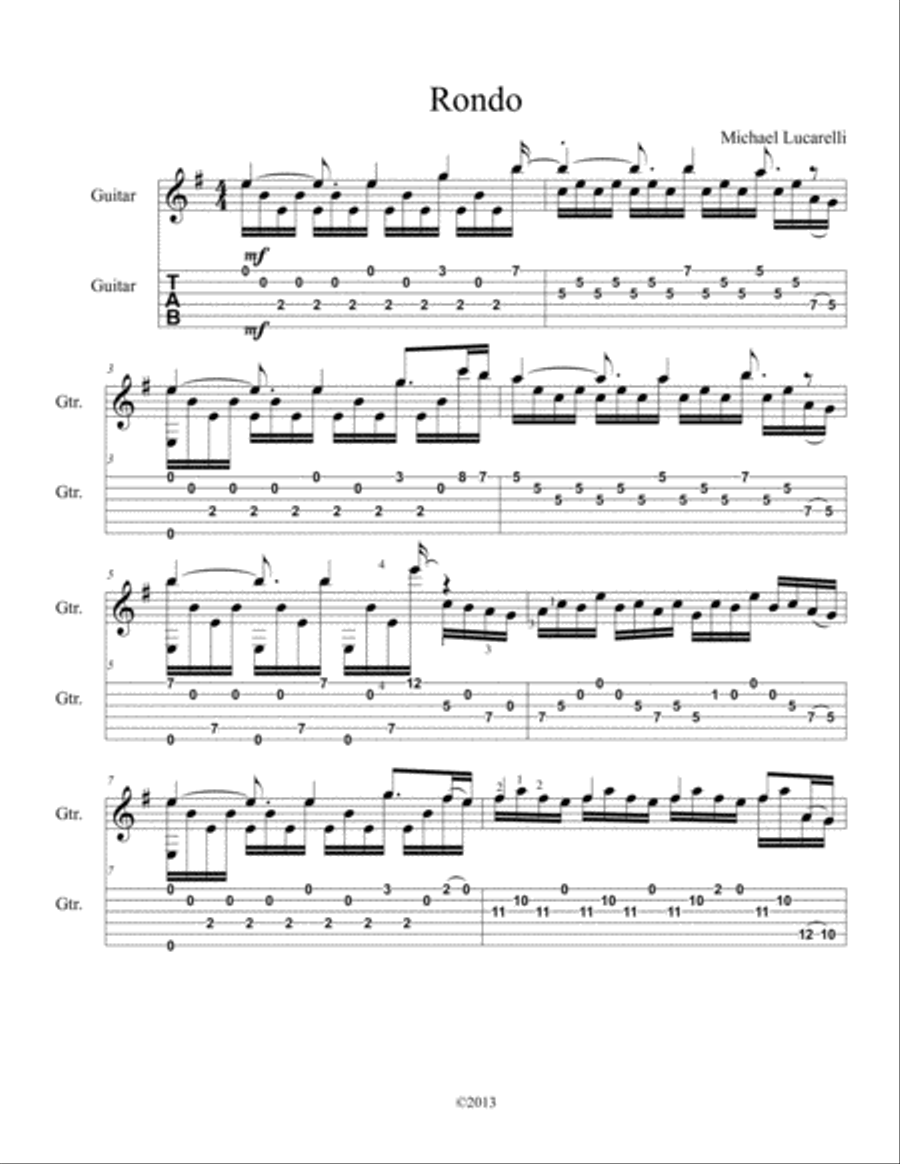 Rondo Electric Guitar scores gallery preview page 1