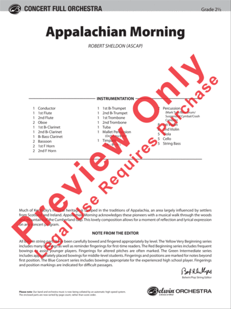 Appalachian Morning Full Orchestra scores gallery preview page 2