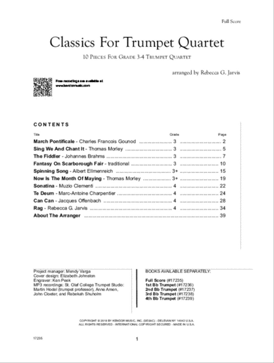 Classics For Trumpet Quartet - 3rd Trumpet Trumpet scores gallery preview page 2