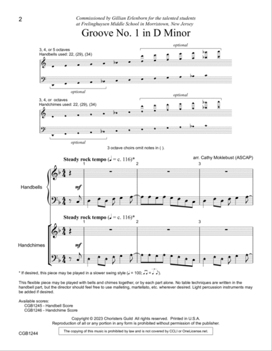 Two Grooves (Full Score) Two Grooves (Full Score) Handbell Choir scores gallery preview page 2