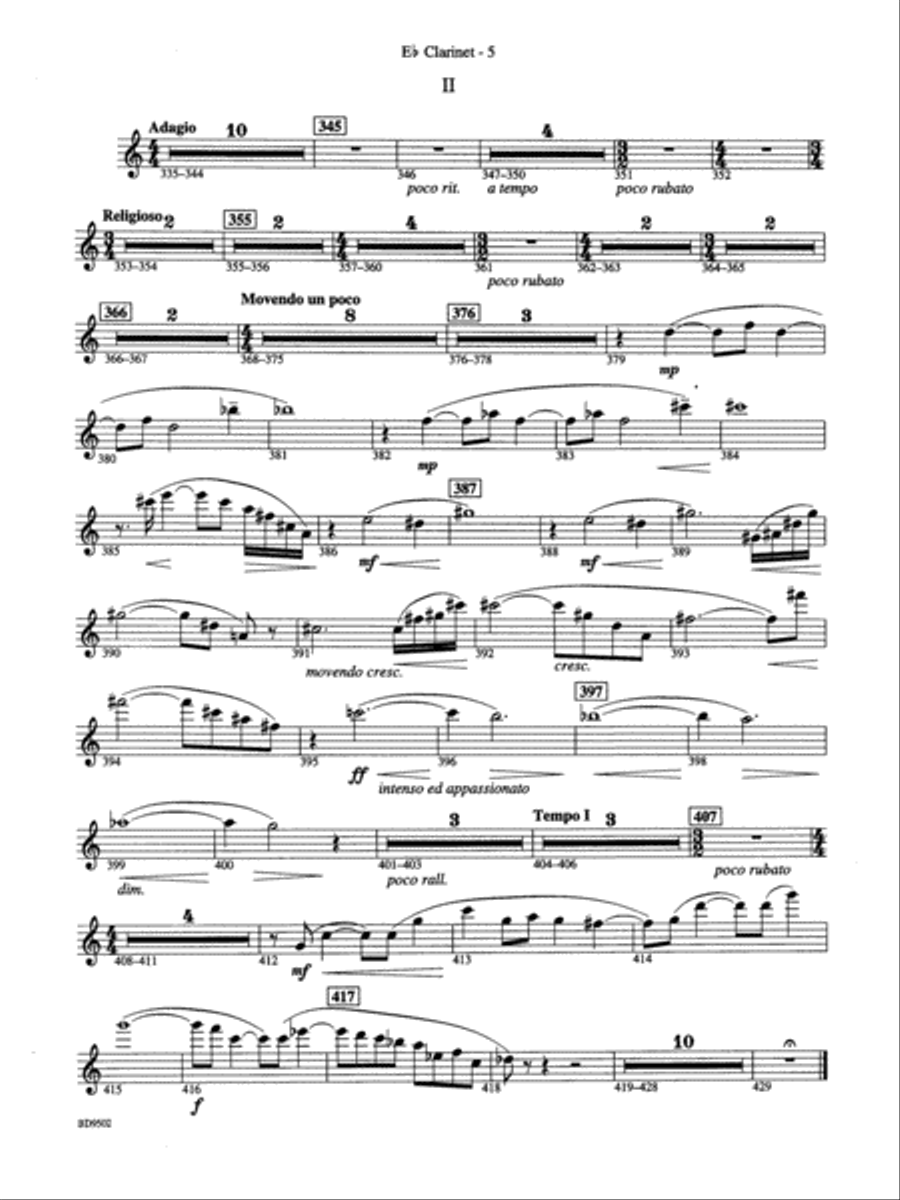 Symphony No. 3 for Band: E-flat Soprano Clarinet Concert Band scores gallery preview page 6