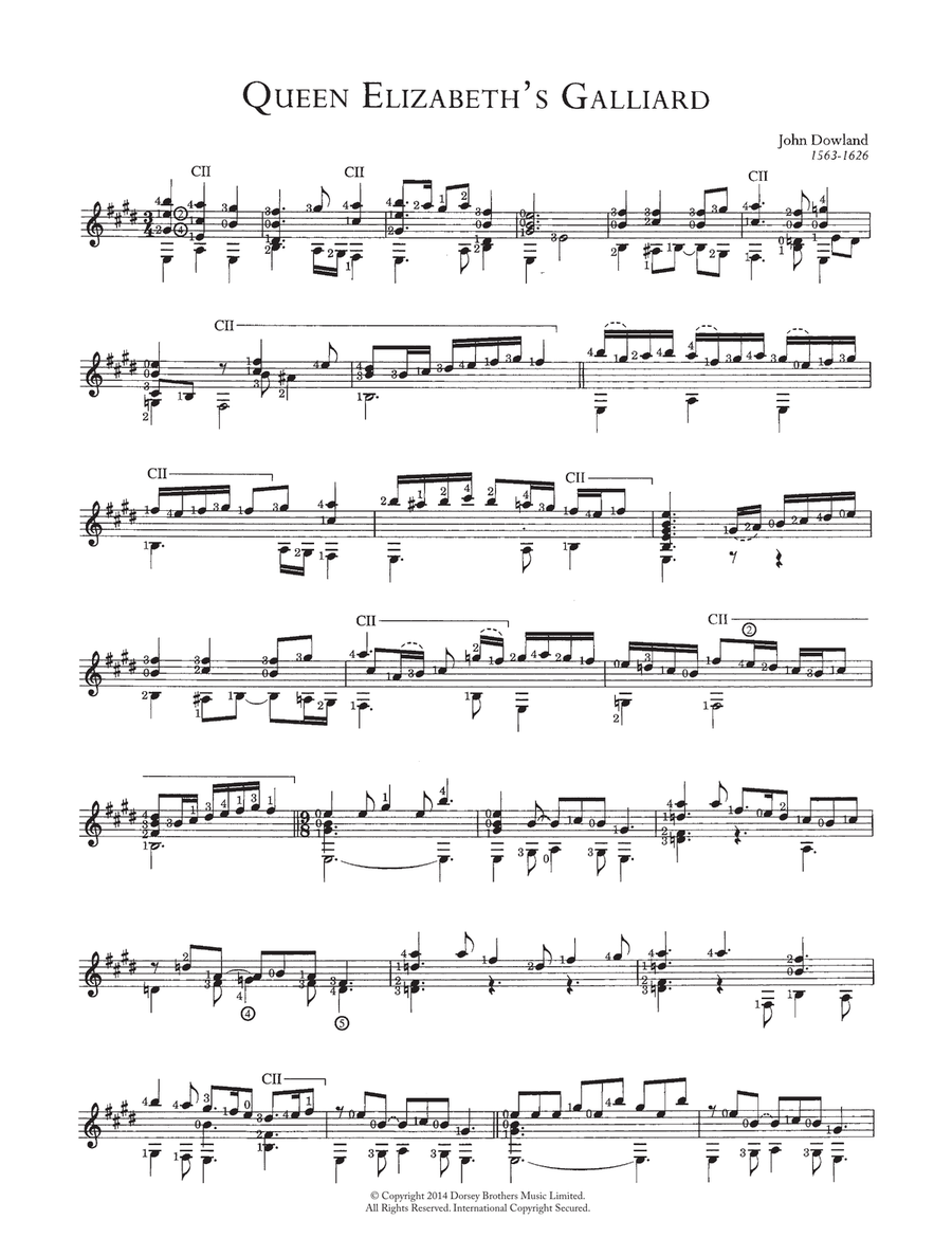 Queen Elizabeth's Galliard Acoustic Guitar scores gallery preview page 1