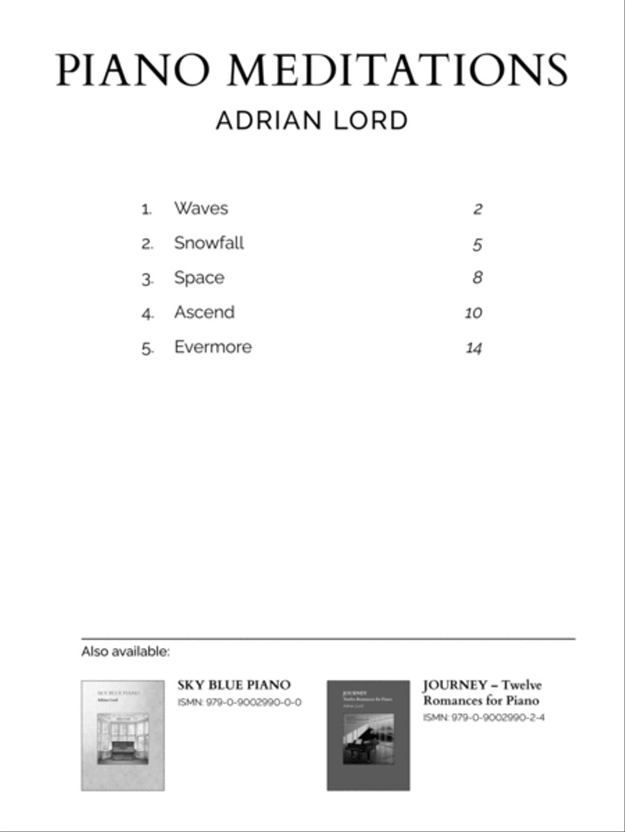 Piano Meditations Piano Solo scores gallery preview page 3