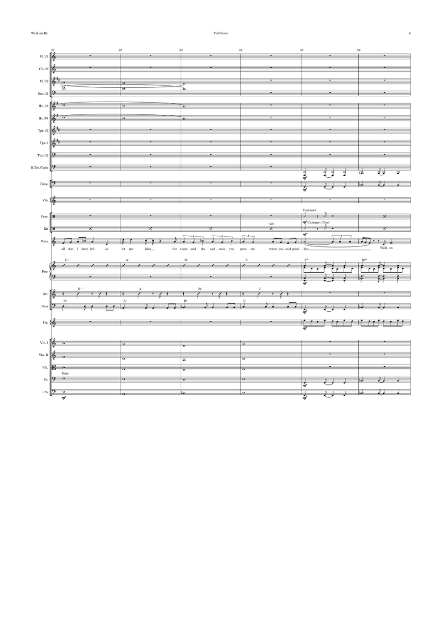 Walk On By Full Orchestra scores gallery preview page 5