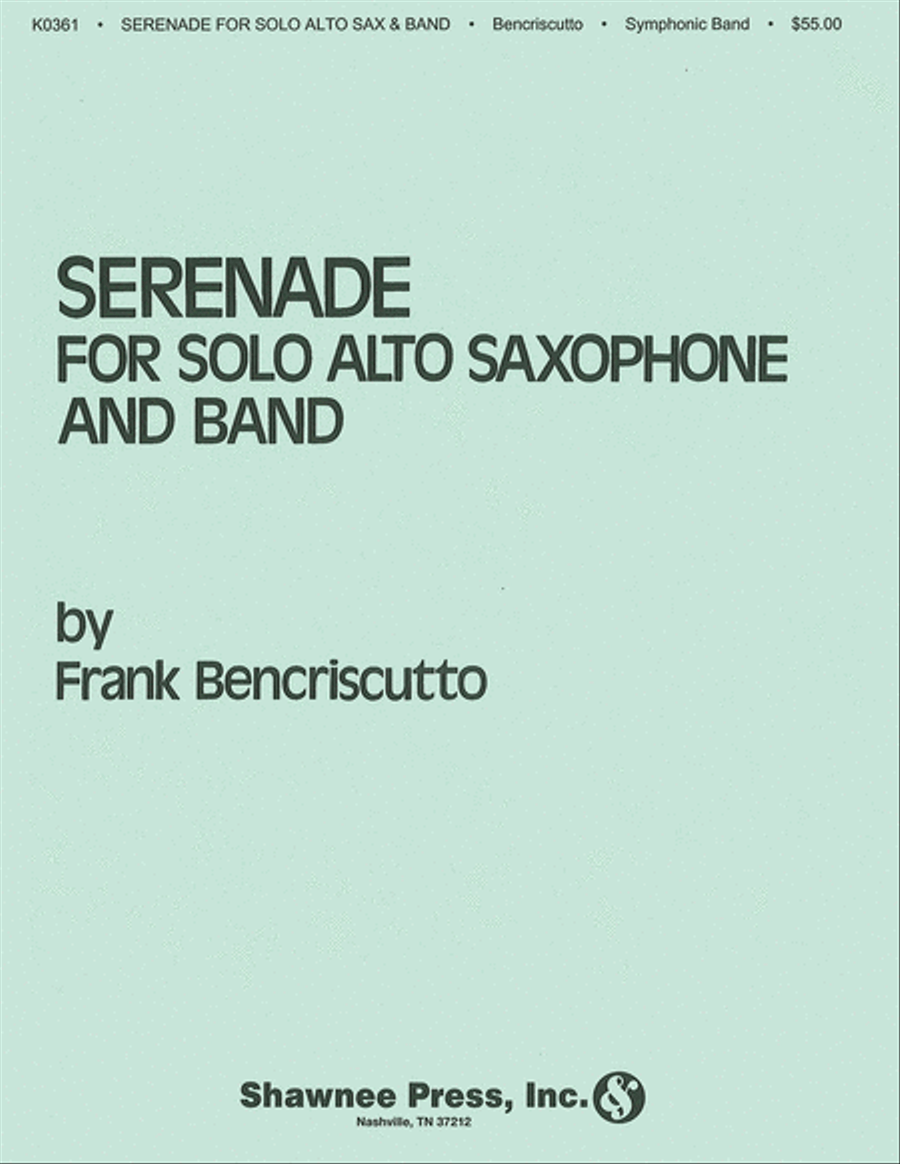 Serenade for Solo Alto Saxophone and Band Concert Band scores gallery preview page 1