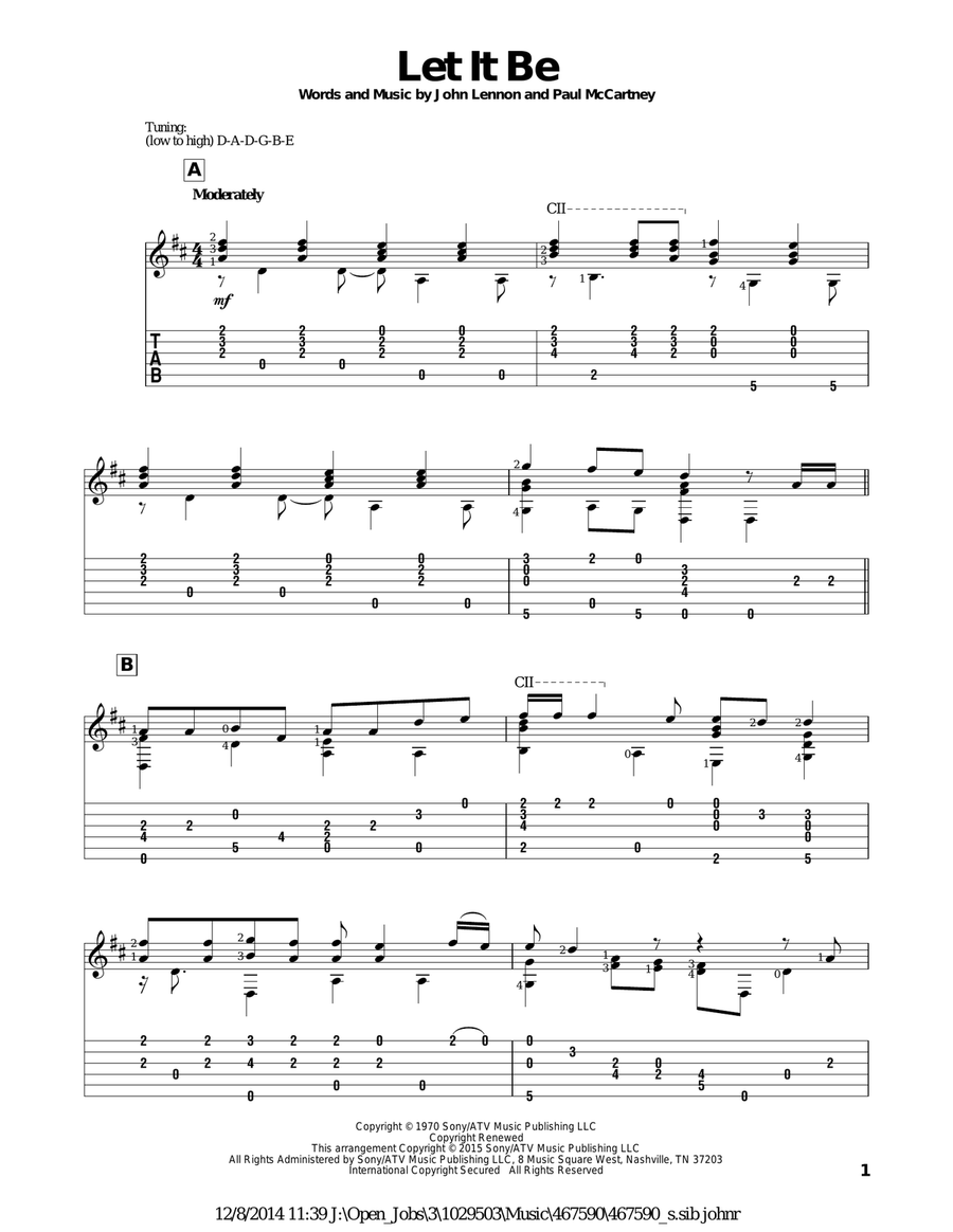 Let It Be Acoustic Guitar scores gallery preview page 1