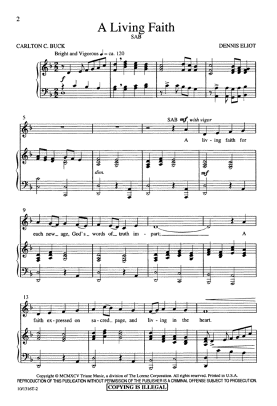 A Living Faith 3-Part scores gallery preview page 2