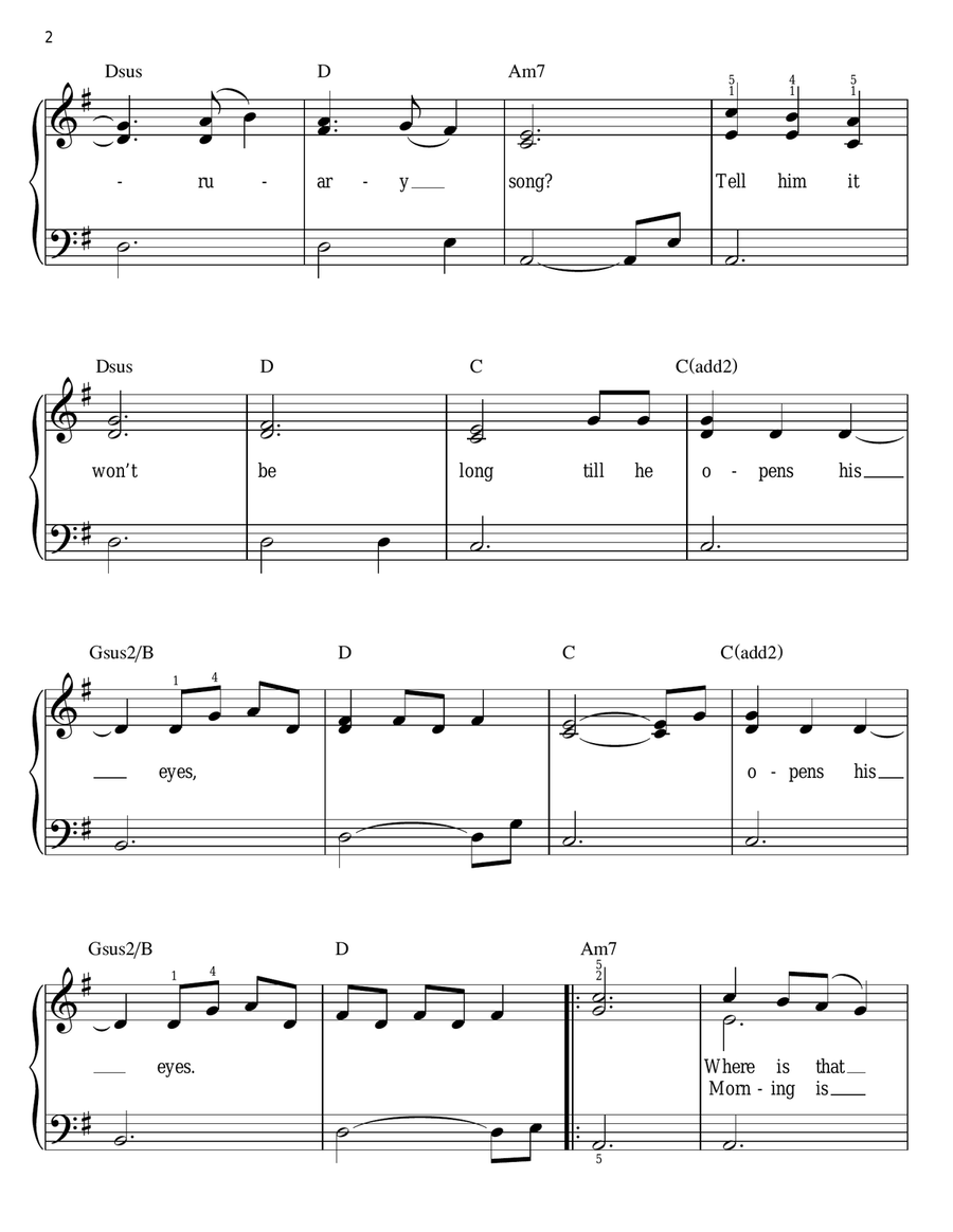 February Song February Song Easy Piano scores gallery preview page 2