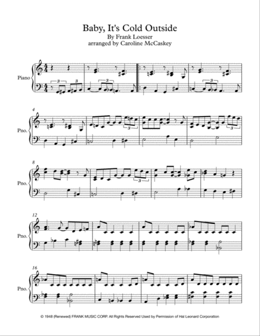 Baby, It's Cold Outside Piano Solo scores gallery preview page 2
