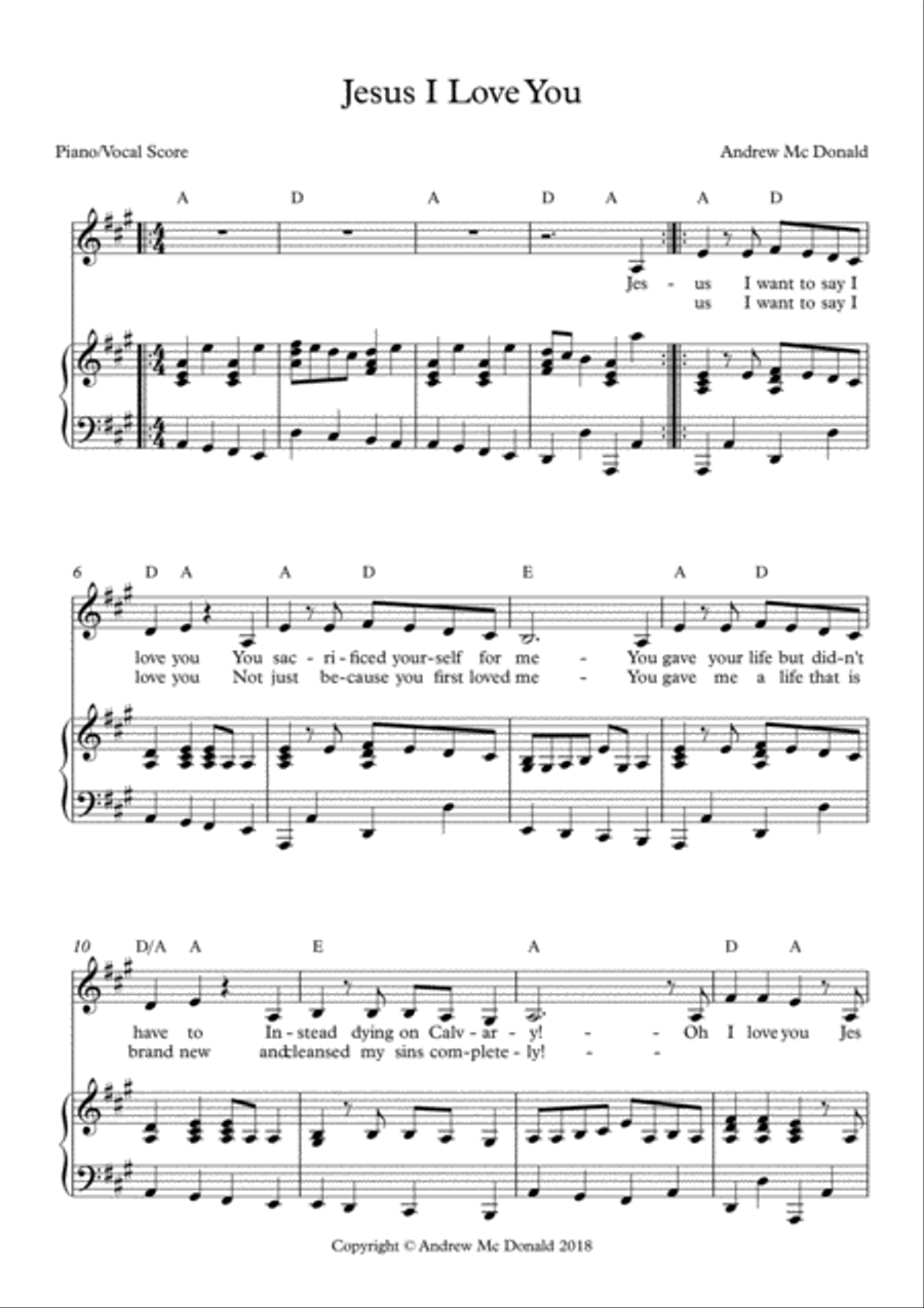 Jesus I Love You Voice scores gallery preview page 2