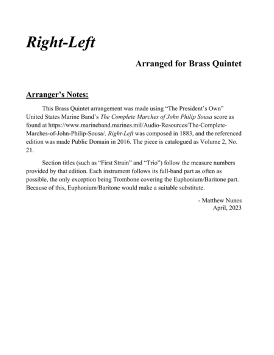 Right-Left Brass Quintet scores gallery preview page 2