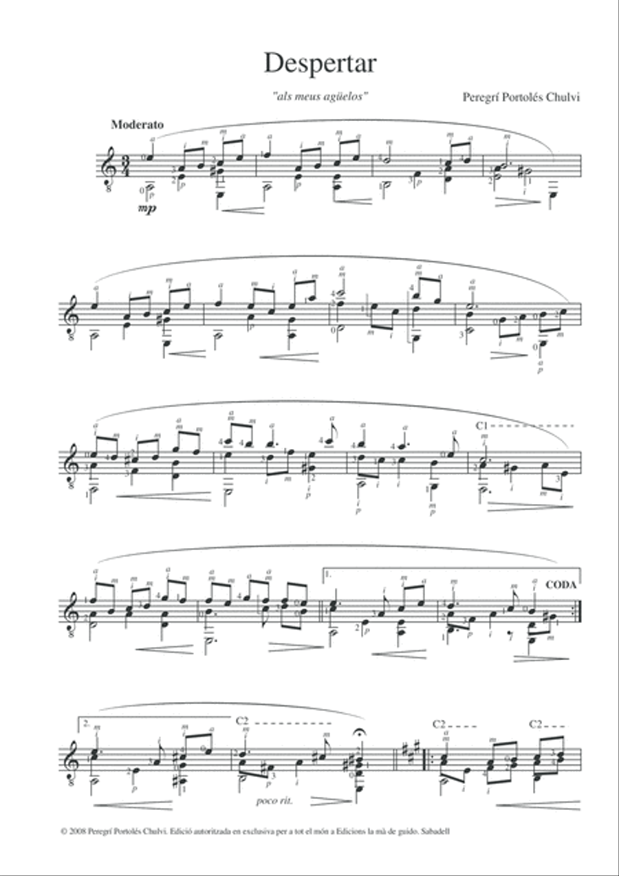 Peces íntimes Classical Guitar scores gallery preview page 5
