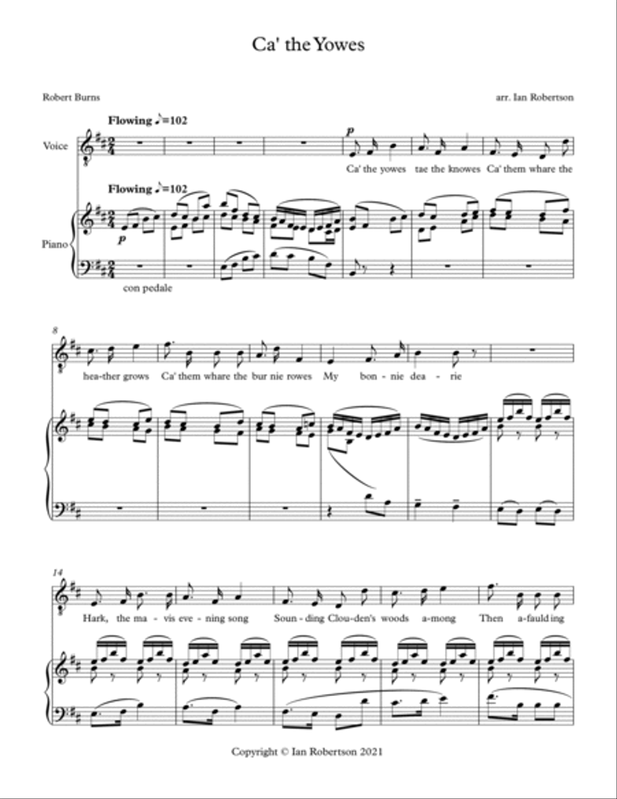 Ca' the Yowes in b minor (Burns) Voice scores gallery preview page 2