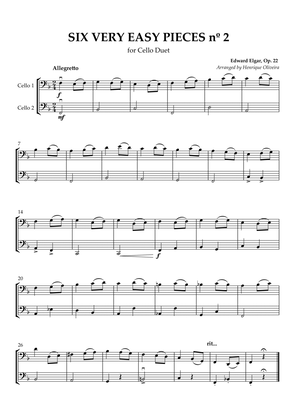 Six Very Easy Pieces nº 2 (Allegretto) - Cello Duet