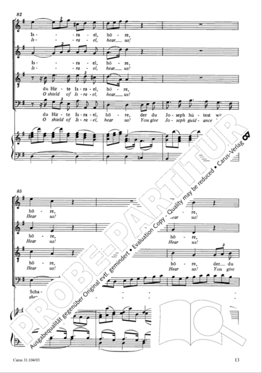 O shield of Israel, hear us (Du Hirte Israel, hore) TB scores gallery preview page 14