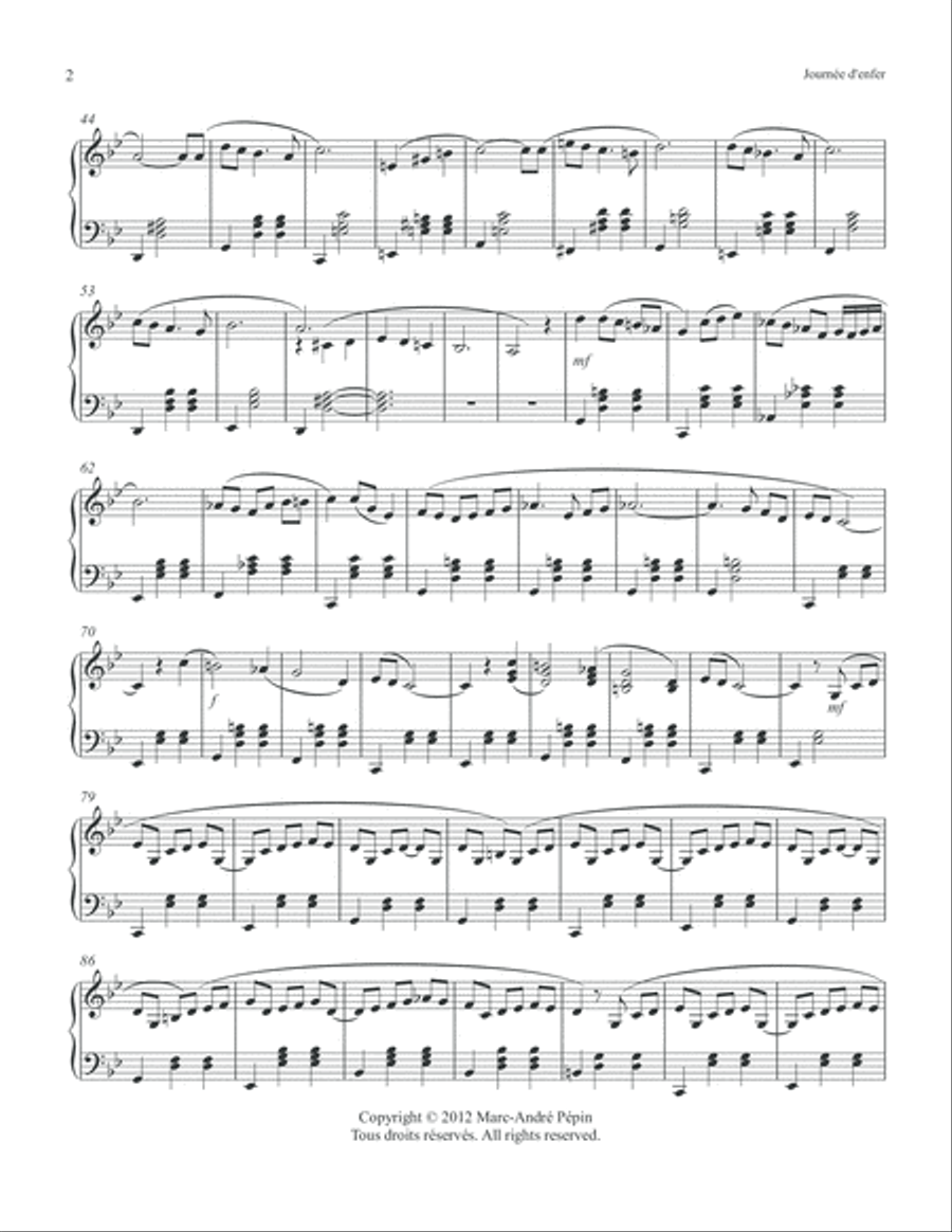 Hellish Day / Journee d'enfer Piano Solo scores gallery preview page 3