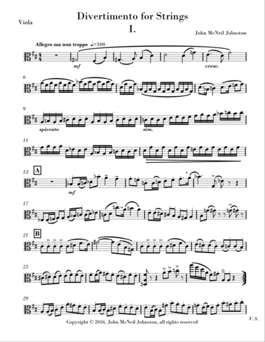 Divertimento For Strings: I. Allegro - Parts String Orchestra scores gallery preview page 3